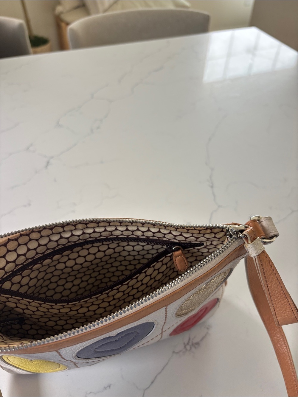 Brighton Heart Patch Crossbody Bag - Cream - Picture 9 of 9